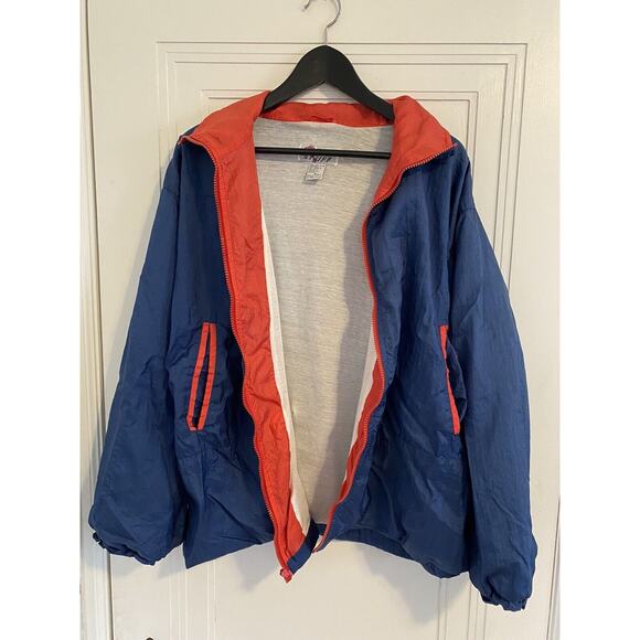 Vintage Active Stuff Blue and Red Zip-Up Windbreaker/ Track Jacket Size 1X - Picture 2 of 4